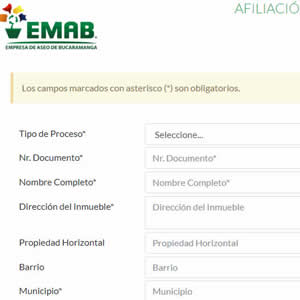 App Afiliaciones - Empresa de Aseo de Bucaramanga EMAB